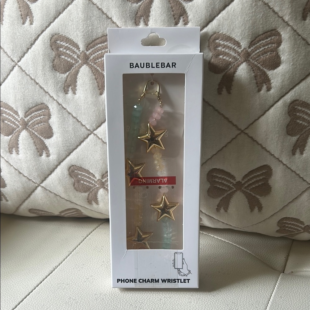 BaubleBar Gold Star Phone Charm with Pastel Accents